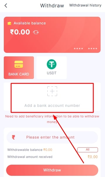 Click On Add Bank Account